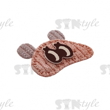 Аппликация 3D "Мишка", цвет грязно-розовый+серый, размер 35х27 мм фото 2