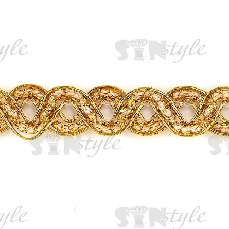 Тесьма отделочная металлизированная, ширина 15 мм, цвет золотой, намотка 15 ярдов фото 2