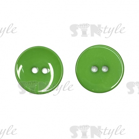 Пуговица пластиковая на два прокола, размер 40L, цвет зеленый фото 1