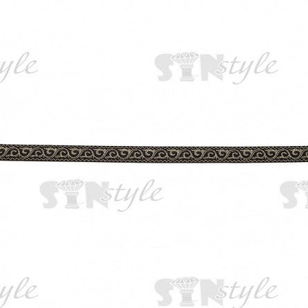 Жаккардовая лента, ширина 16 мм, намотка 10 м, цвет черный+золотой фото 2