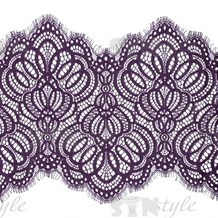 Кружево "Французское", ширина 250мм, цвет фиолетовый, длина 3 метра фото 1