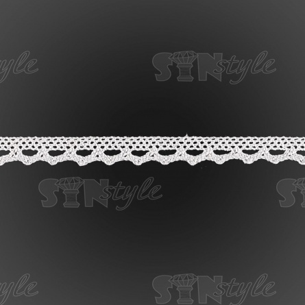 Кружево вязаное плетеное, ширина 12 мм, цвет белый, намотка 15 ярдов фото 2