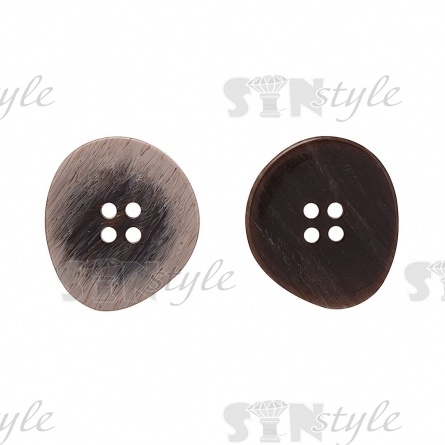 Пуговица пластиковая на четыре прокола, размер 54L, цвет серый с эффектом потёртости фото 1