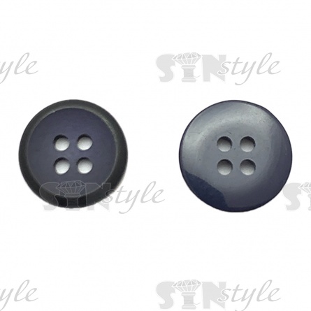 Пуговица пластиковая на четыре прокола, размер 34L, цвет темно-синий фото 1