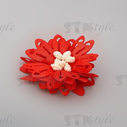 Цветочки декоративные, цвет красный, размер 40 мм,  фото 2