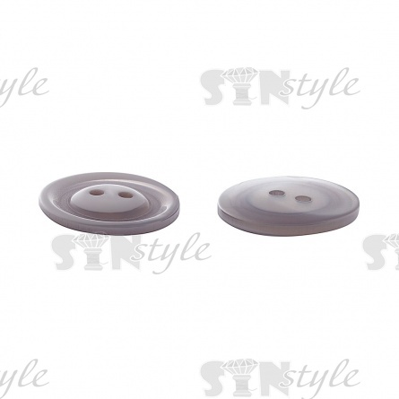 Пуговица пластиковая на два прокола, светло-серая, 40L фото 3