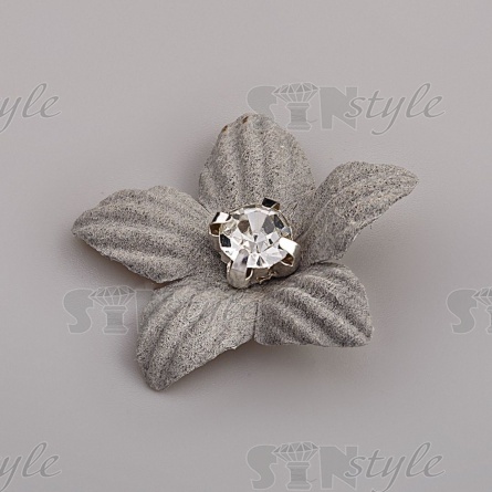 Цветочки декоративные, цвет серый, размер 23 мм,  фото 2