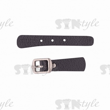 Аппликация пришивная ПВХ "ремешок", состоит из двух элементов, цвет черный, длина 55-85 мм/ширина 15 мм фото 1