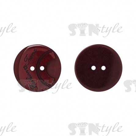 Пуговица пластиковая на два прокола, размер 40L, цвет бордовый фото 2