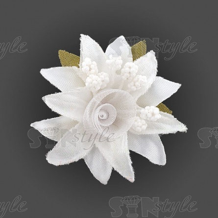 Цветочки свадебные, диаметр 35 мм, цвет белый фото 2