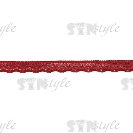 Кружево эластичное, ширина 17 мм, цвет бордовый, намотка 100 ярдов фото 1