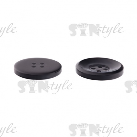 Пуговица пластиковая на четыре прокола, черная, 40L фото 2