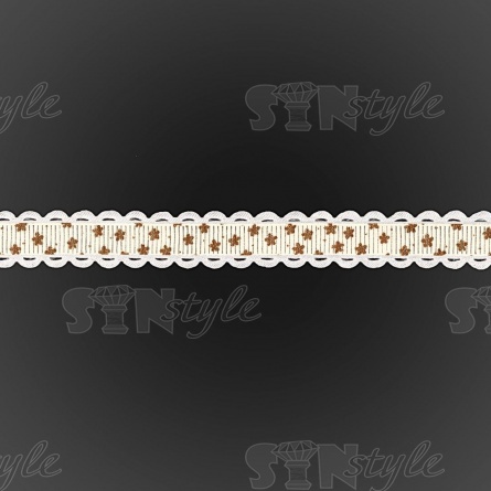 Декоративная репсовая лента с ажурным краем, цвет молочный, ширина 15 мм, намотка 20 ярдов фото 3