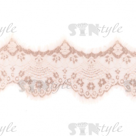 Кружево "Французское", ширина 115 мм, цвет грязно-розовый-2, длина 3 метра фото 1