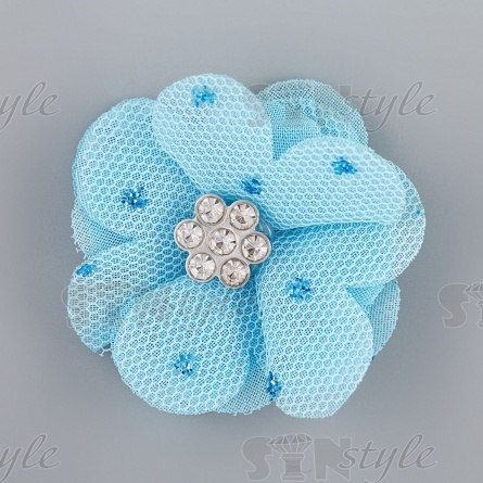 Цветочки декоративные, цвет голубой, размер 40 мм,  фото 1