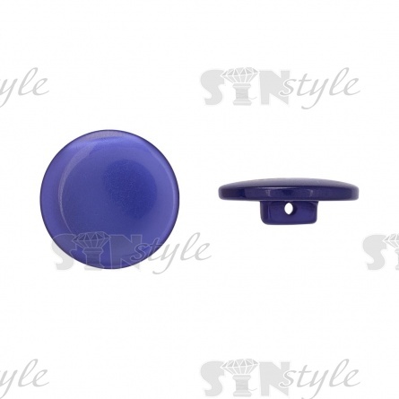 Пуговица пластиковая на ножке, синяя перламутровая, 32L фото 1