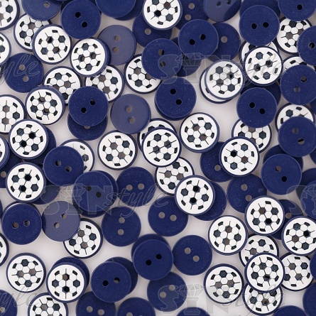 Пуговица пластиковая на два прокола "Футбол", размер 20L, цвет белый/синий фото 4