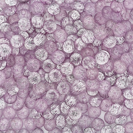 Пуговица пластиковая на полуножке, размер 20L, форма круглая, цвет сиреневый+серебряный фото 3