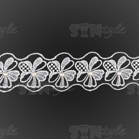 Цветочки из капроновой ленты, ширина 45 мм, намотка 20 ярдов, цвет белый (№7) фото 1