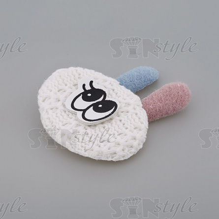 Аппликация 3D "Зайчик", цвет белый, размер 40х60 мм фото 2