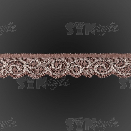 Кружево эластичное, ширина 25 мм, цвет грязно-розовый, намотка 15 ярдов фото 2