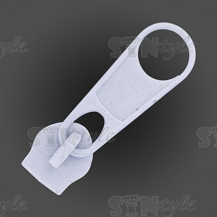 Слайдер для молнии, спираль, тип 5, белый  фото 2