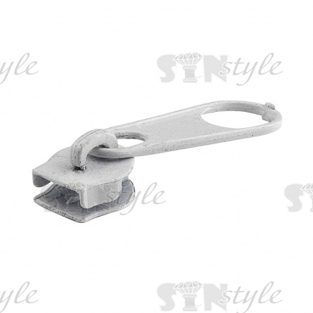 Слайдер для молнии, спираль, тип 5, белый  фото 1