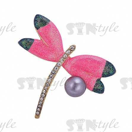 Брошь "Стрекоза", размер 46х44 мм, застежка булавка фото 1