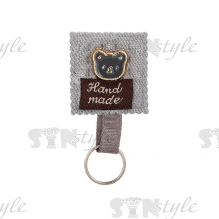 Аппликация 3D "Рамка с мишкой", цвет серый, размер 26х43 мм фото 1