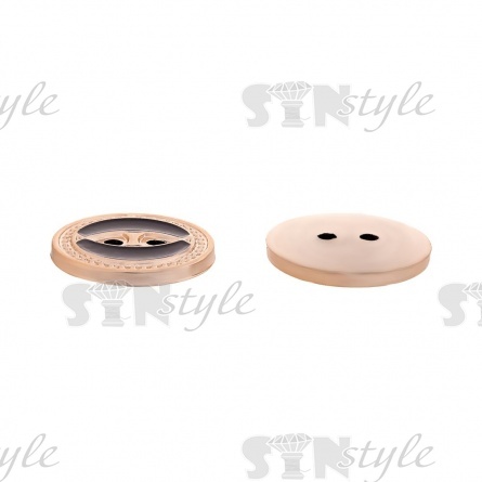 Пуговица пластиковая на два прокола, черная с золотом, 20L, цвет  фото 3