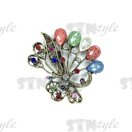 Брошь "Цветок", застежка булавка, размер 48х48 мм, разноцветная фото 1