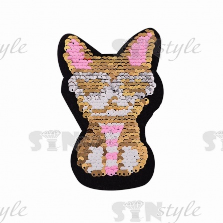 Термоаппликация-перевертыш из двухсторонних пайеток "Кошка", размер 115х75 мм фото 2