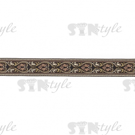 Жаккардовая лента, ширина 25 мм, намотка 10 м, цвет капучино фото 1