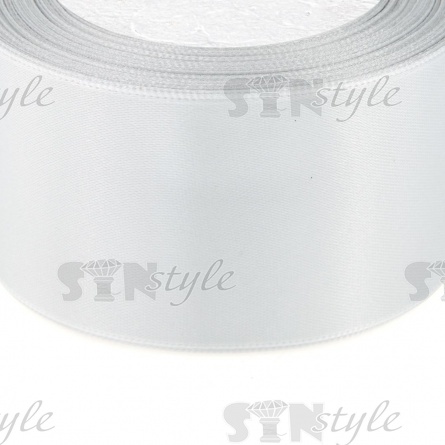 Декоративная лента атласная, ширина 50 мм, длина 25 ярдов, цвет светло-серый (№068) фото 2