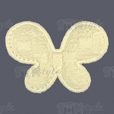Аппликация 3D "Бабочка", цвет шампань, размер 35х25 мм фото 1