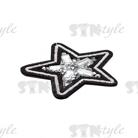 Термоаппликация "Звезда" со стразами, размер 55 мм х 55 мм фото 2