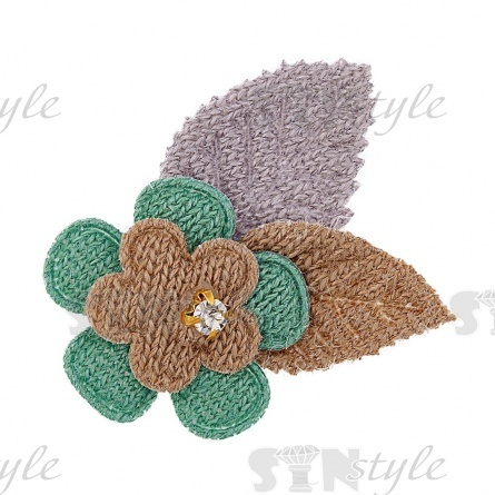 Аппликация 3D "Цветочек", цвет серый, размер 48х35 мм фото 1