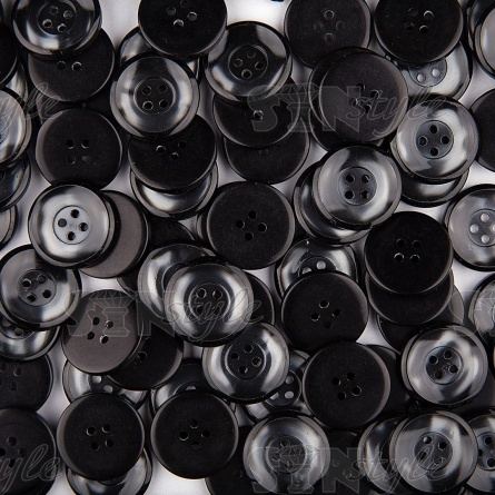 Пуговица пластиковая на четыре прокола, черная, 40L фото 3