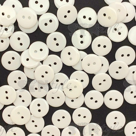 Пуговица пластиковая на два прокола, размер 18L, цвет белый фото 2