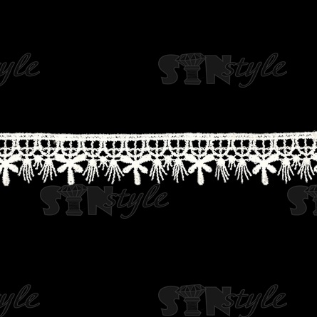 Кружево ажурное матовая нить, ширина 20 мм, цвет белый, намотка 15 ярдов фото 2