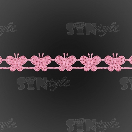 Декоративная лента из бабочек, цвет фуксия, ширина 20 мм, намотка 20 ярдов фото 3