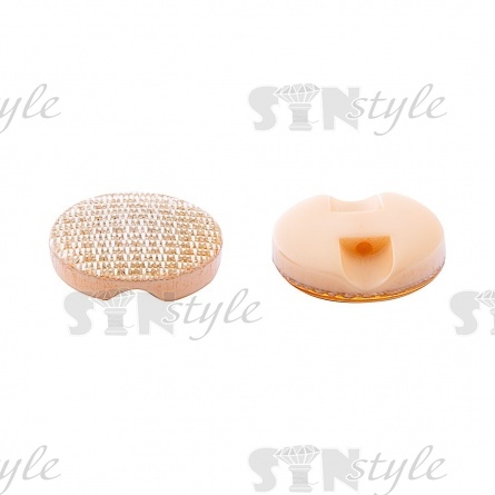 Пуговица пластиковая на полуножке, размер 20L, цвет бежевый с блестками фото 2