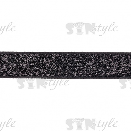 Декоративная лента бархатная, ширина 15 мм, намотка 50 ярдов,вет черный фото 1