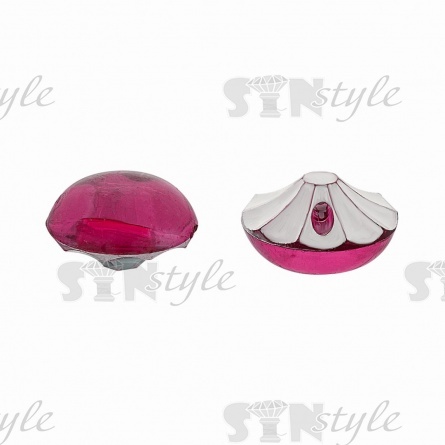 Пуговица на полуножке, размер 20L, в форме полусферы, цвет малиновый прозрачный фото 2