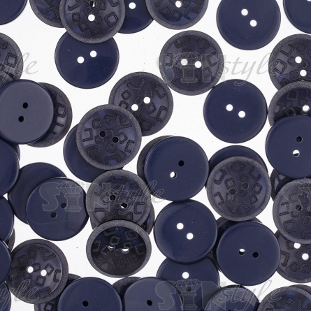 Пуговица пластиковая на два прокола, темно-синяя, 40L фото 3