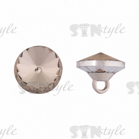 Пуговица стеклянная "кристалл", размер 20L, цвет шампань прозрачный фото 1