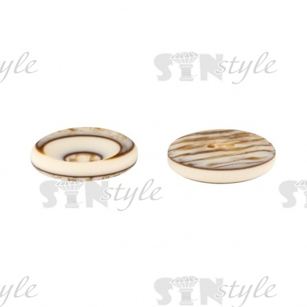 Пуговица пластиковая на два прокола, размер 40L, цвет бежевый  фото 3