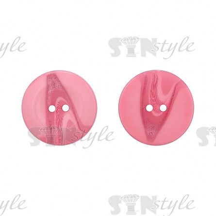 Пуговица пластиковая на два прокола, розовая, 40L фото 2