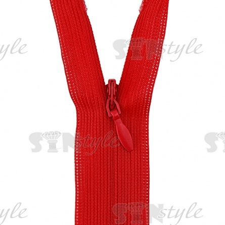 Молния спираль, тип 3, потайная, неразъемная, основа капрон, длина 50 см, цвет 148 (коралл), бегунок цвета основы фото 2