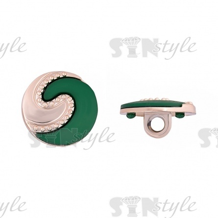 Пуговица пластиковая на ножке, зеленая, 28L фото 1